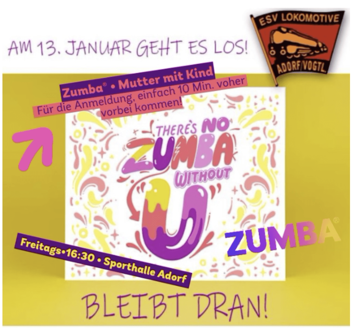 Zumba jetzt beim ESV Lok Adorf Regionale Vereinsnachrichten Vogtland